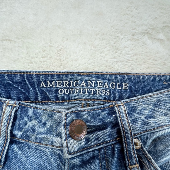 American Eagle Boy Crop Jeans Womens 6 Button Fly Distressed Grunge 32x26 - Picture 5 of 14